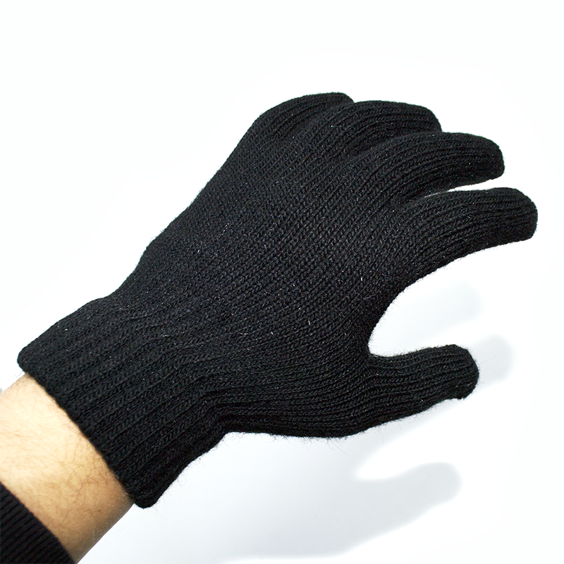 Зимові в'язані рукавиці чорні чоловічі