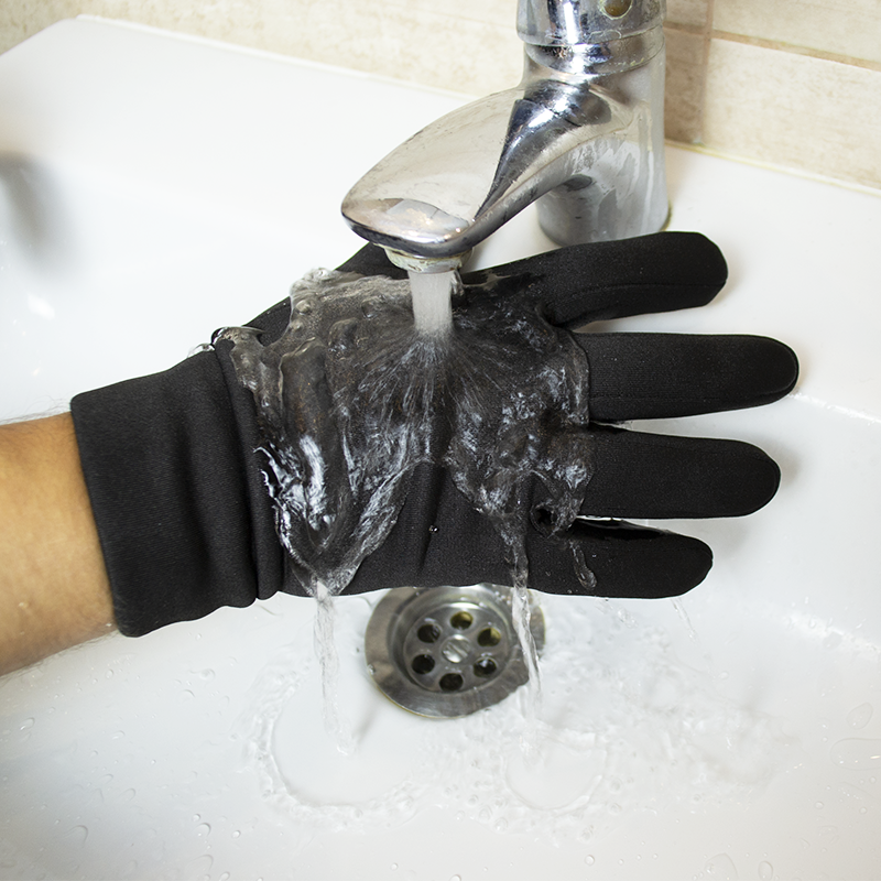 Водостійка спортивні рукавиці HighWay чорні осінь-зима