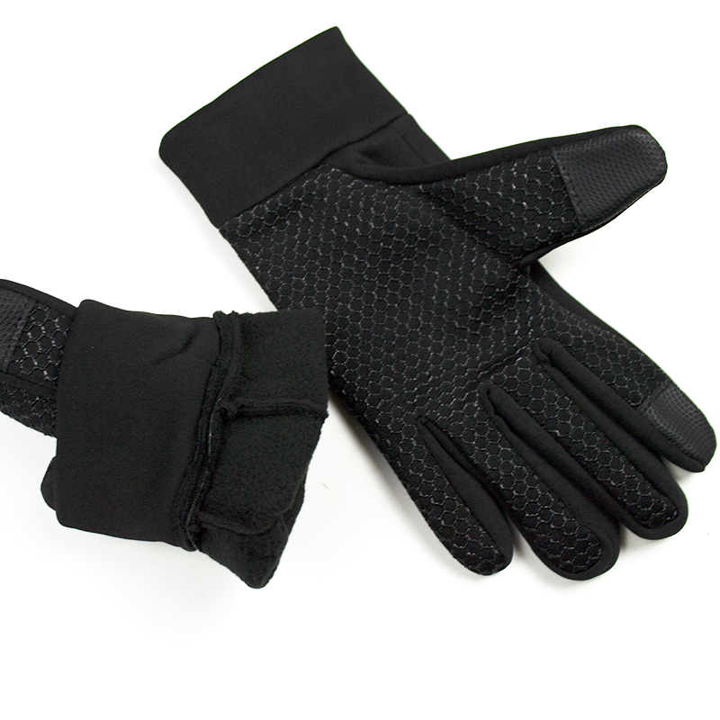 Водостійка спортивні рукавиці HighWay чорні осінь-зима