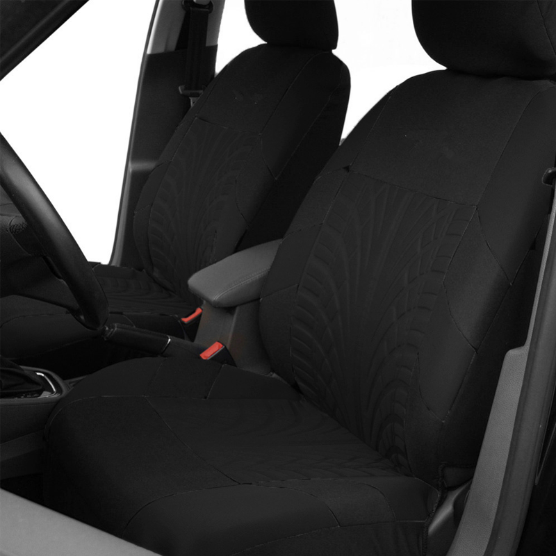 Авточохли універсальні чорного кольору  з тіснення на спинці